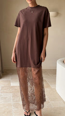 Adora T Shirt Maxi Dress Chocolate