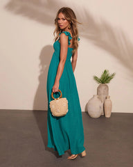 Cant Hurry Love Off The Shoulder Maxi Dress