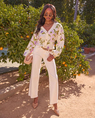 Whispering Blossoms Floral Knit Cardigan
