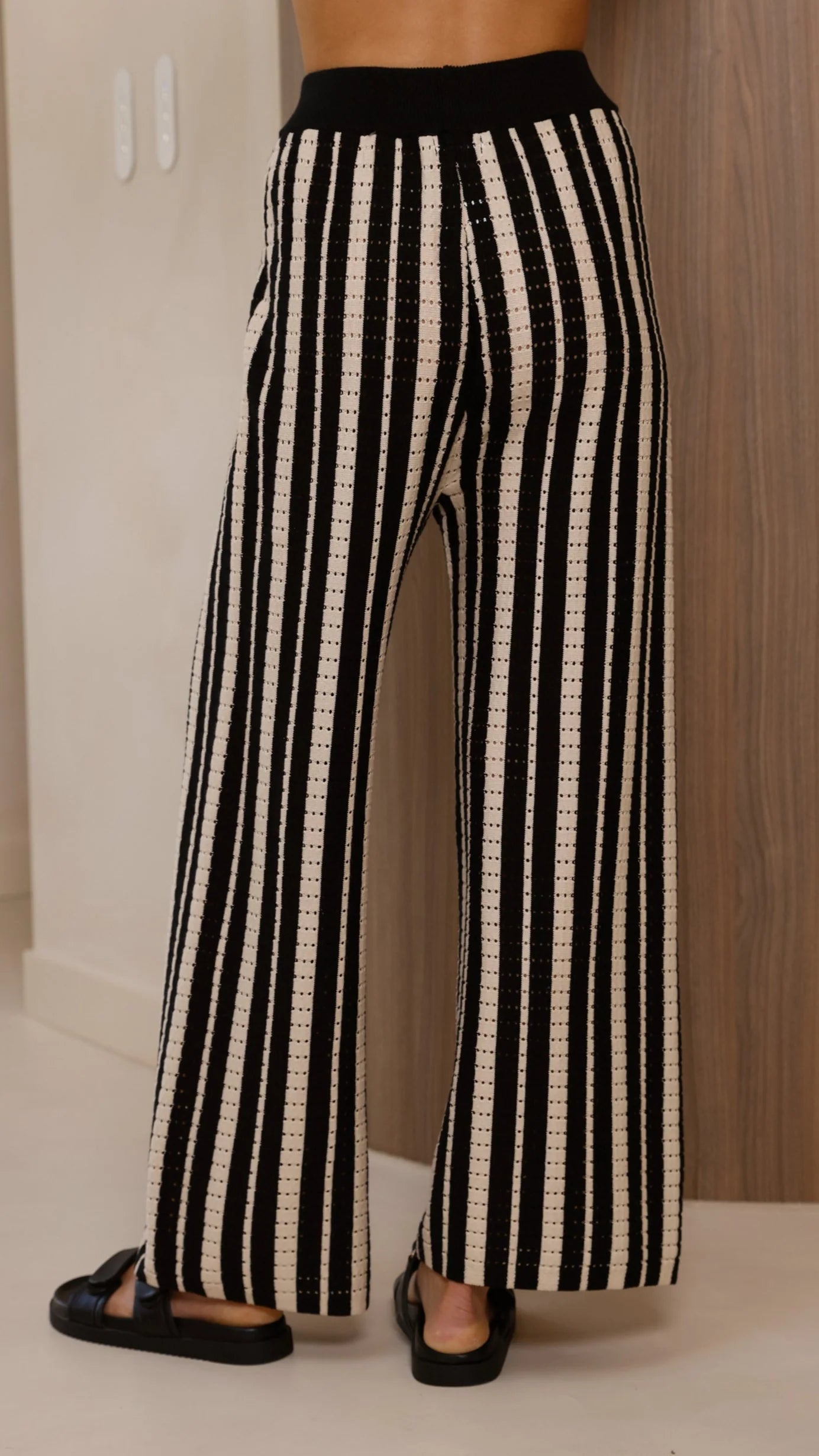 Layla Knit Wide Leg Pants Black