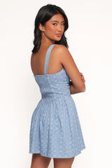 Shelton Mini Dress Floral Denim