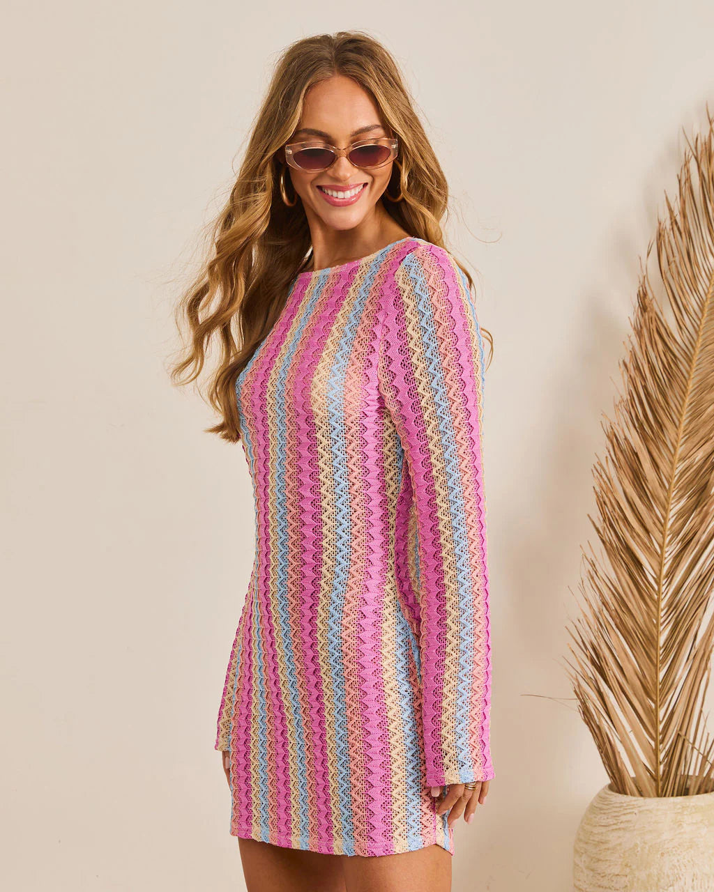 Coastal Market Crochet Cover Up Mini Dress