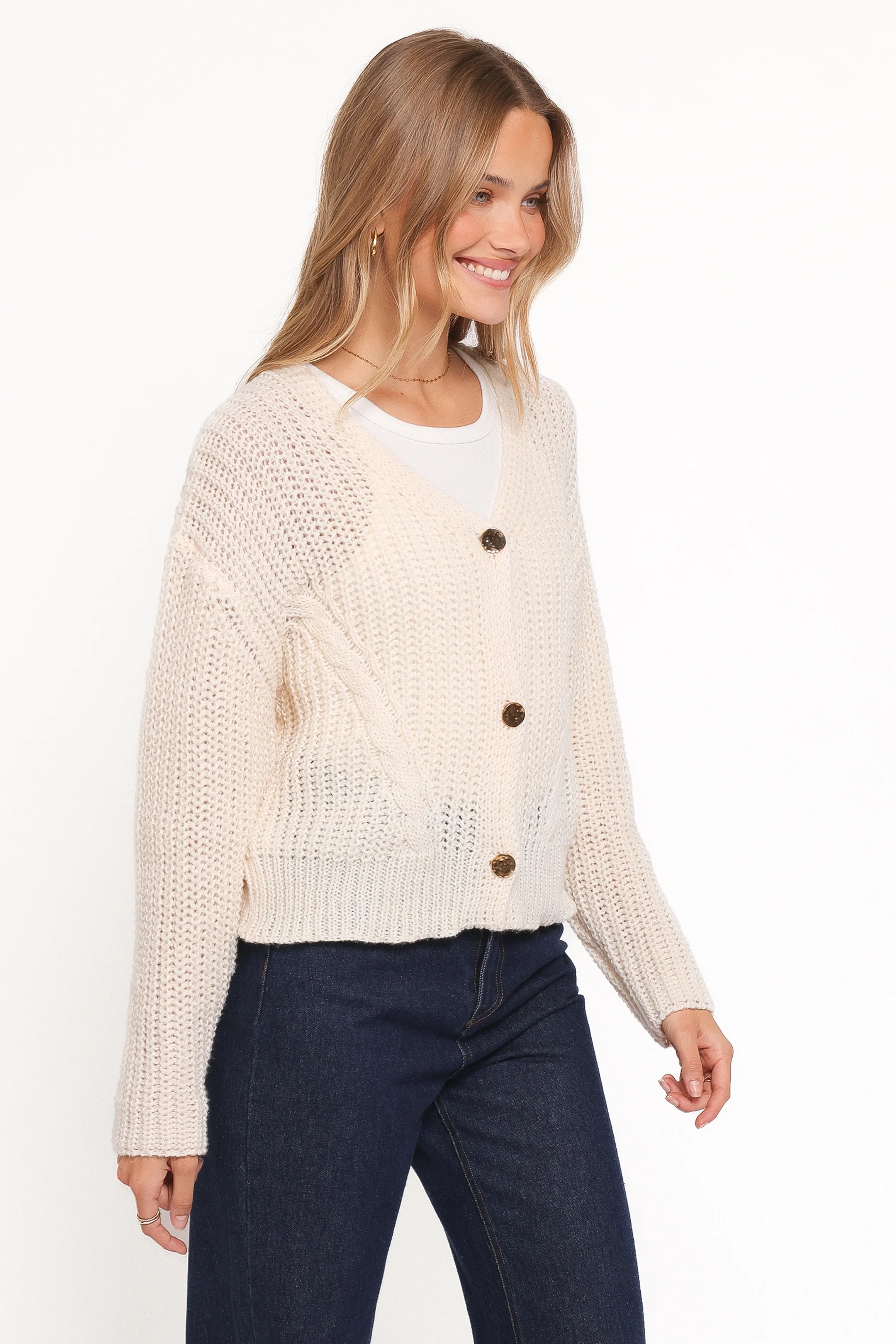 Henderson Thick Knit Cardigan Cream