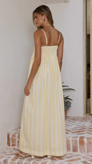 Pippa Maxi Dress Yellow Stripe