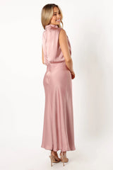 Anabelle Halter Neck Midi Dress Blush