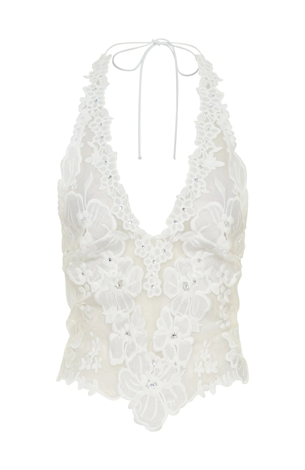 More Dreams Halter Top White