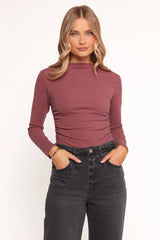 Nissa Long Sleeve Top Chocolate Cherry