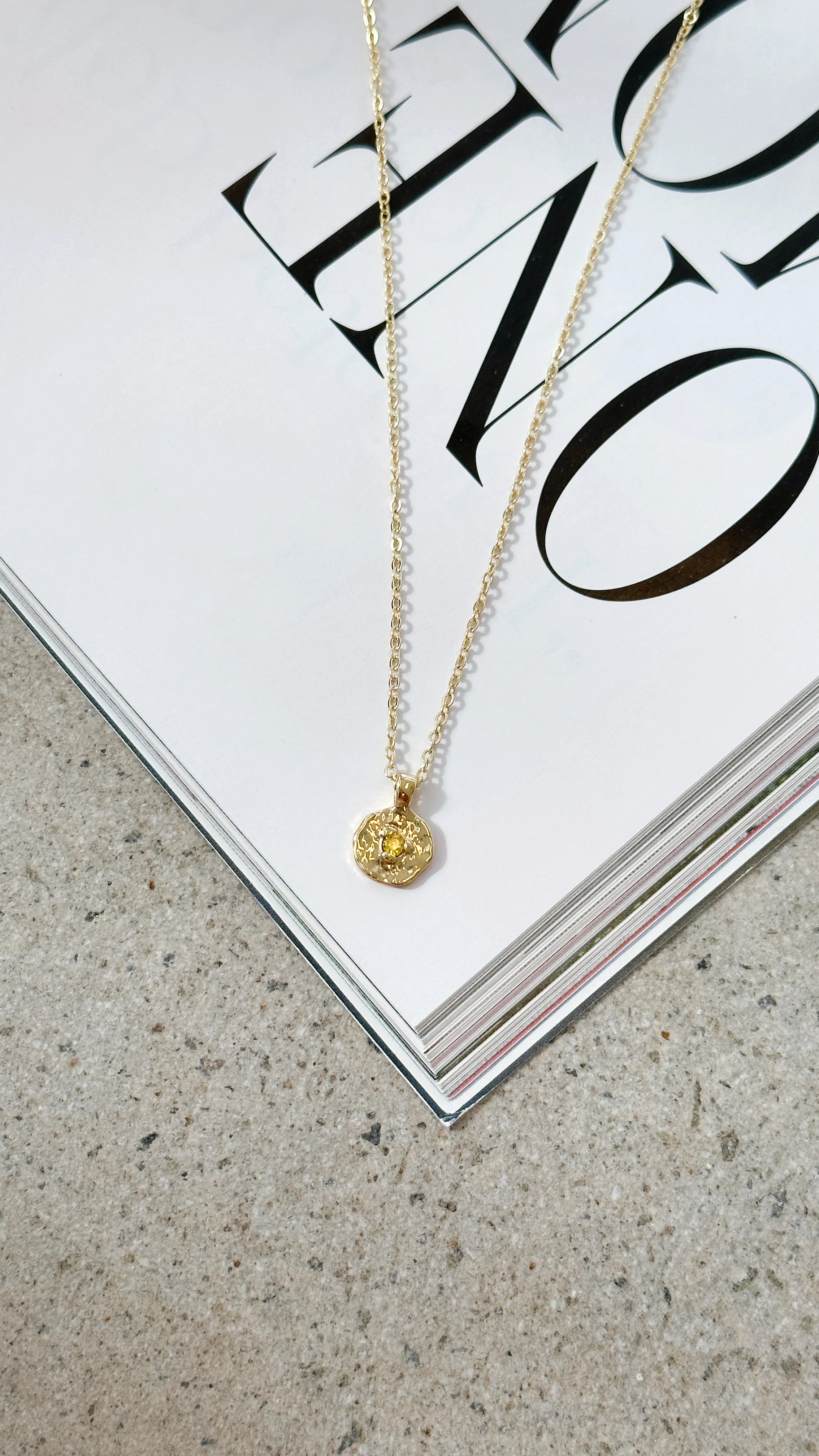November Birthstone Necklace Citrine