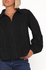 Catania Lace Inset Top Black