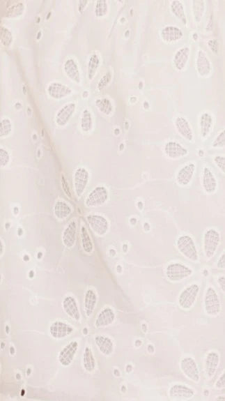 Vika Top White Flower Embroidery