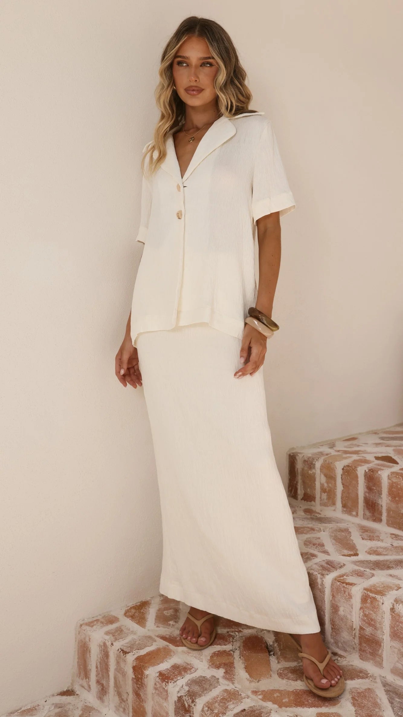 Razi Maxi Skirt Ivory