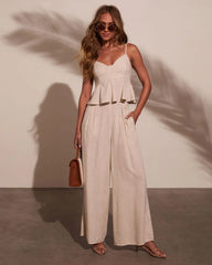 Pipper Linen Peplum Top