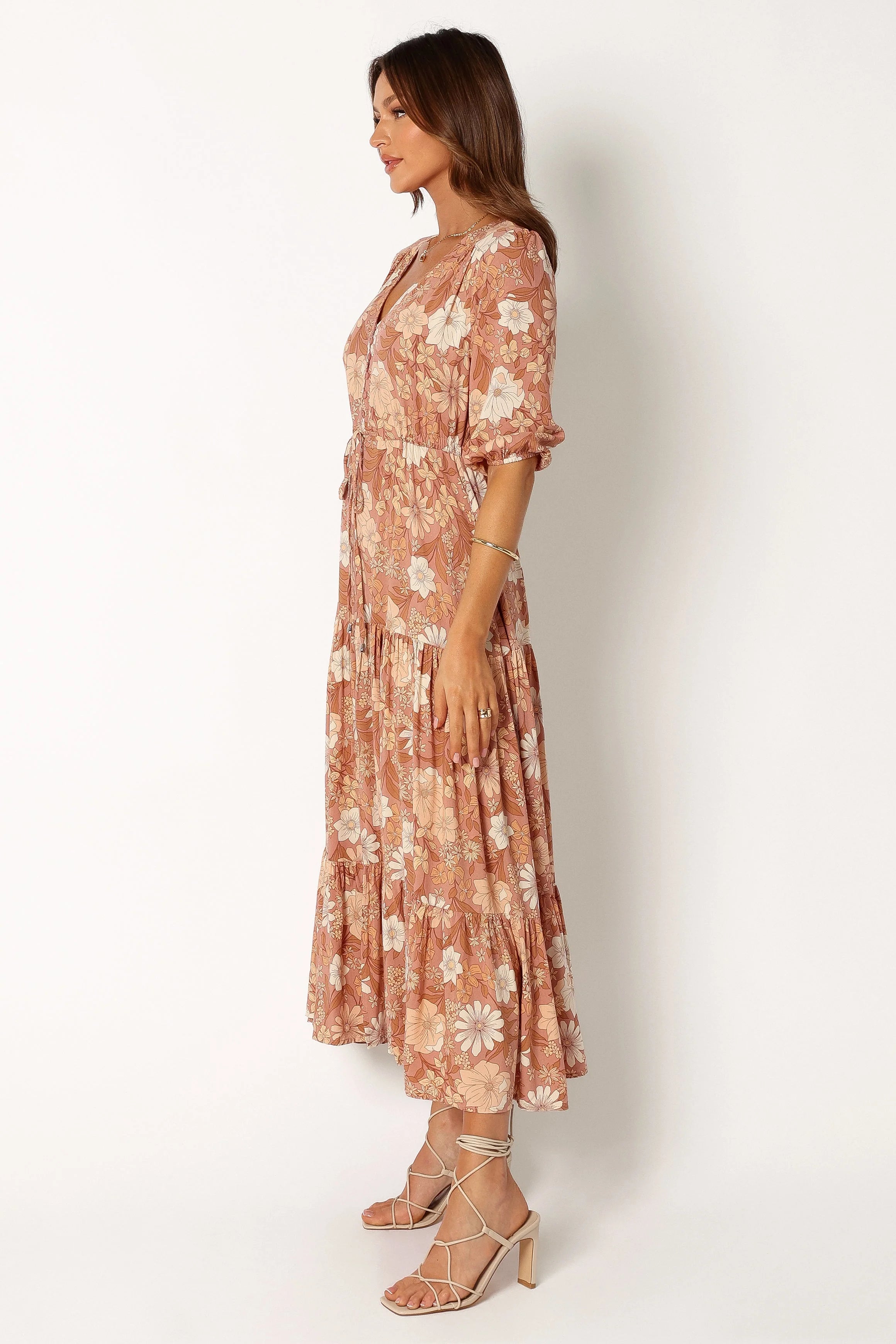 Kelda Dress Tan Floral