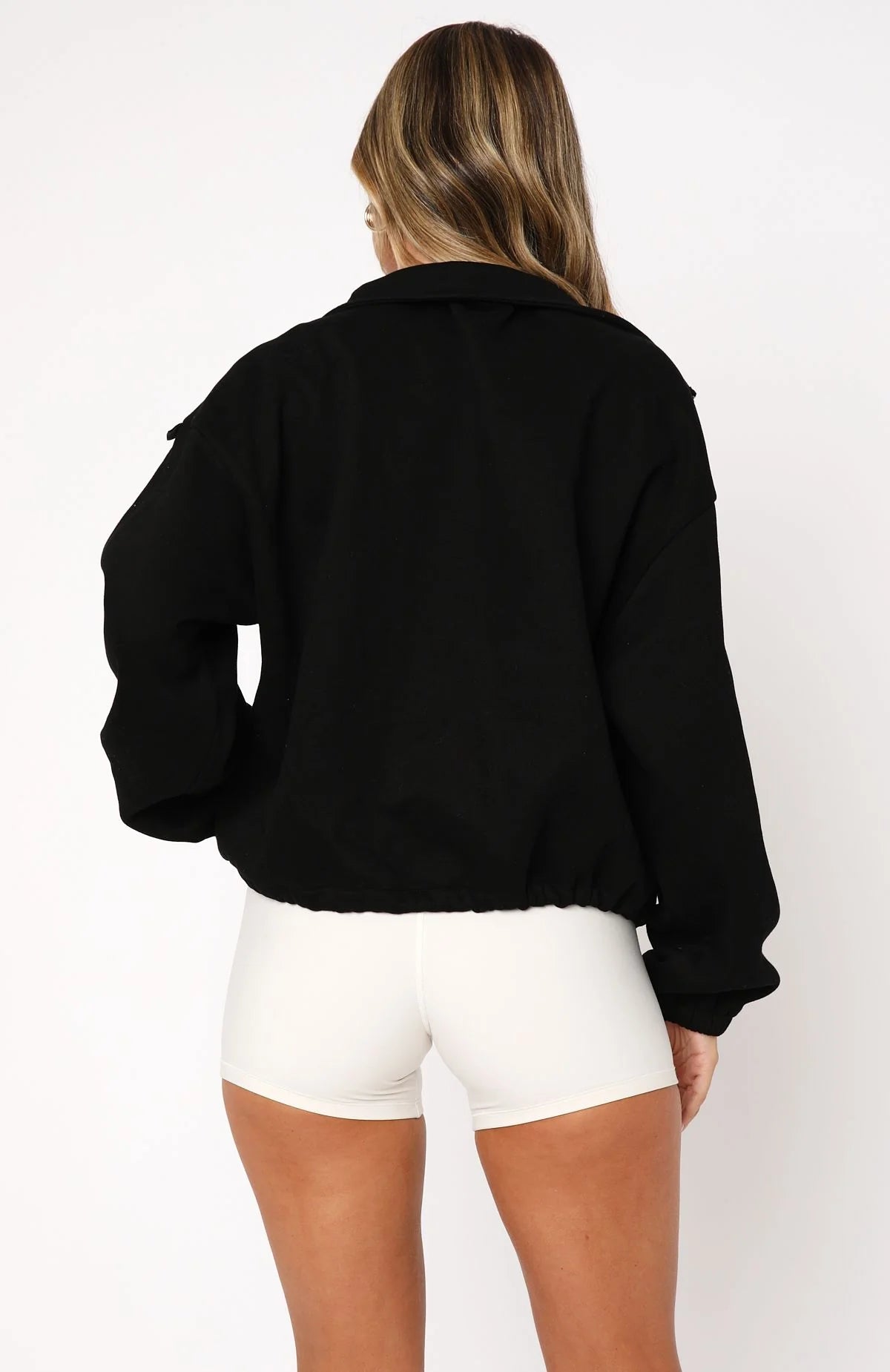 Dont Look Now Zip Front Sweater Black