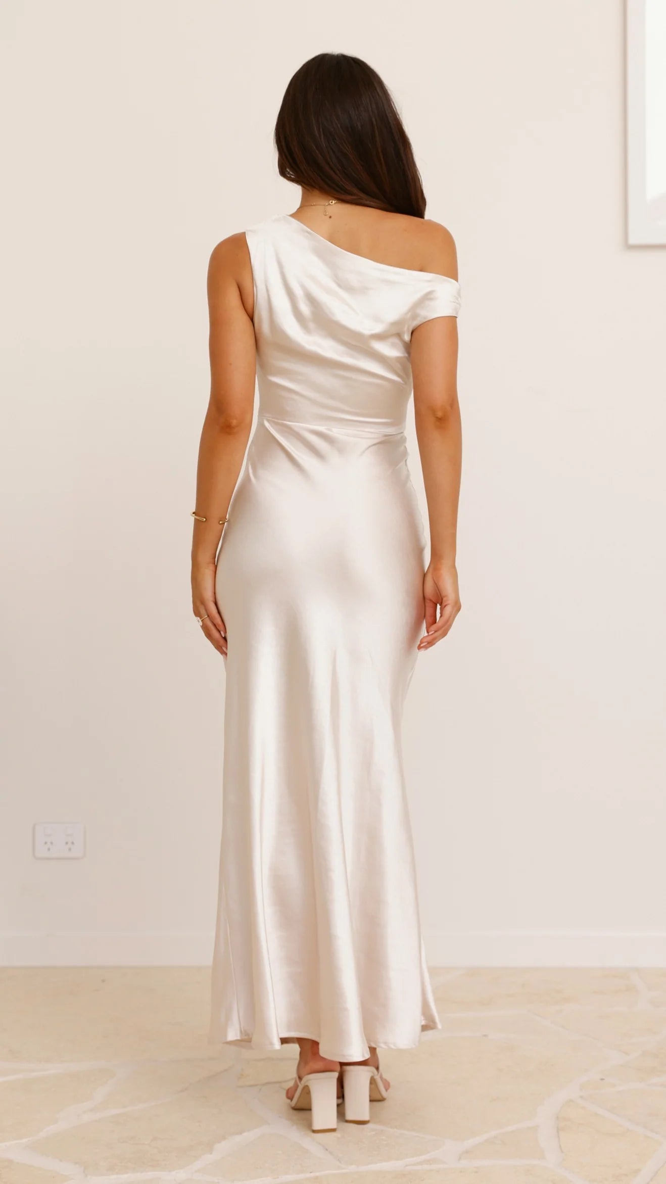 Auria Off Shoulder Maxi Dress Champagne