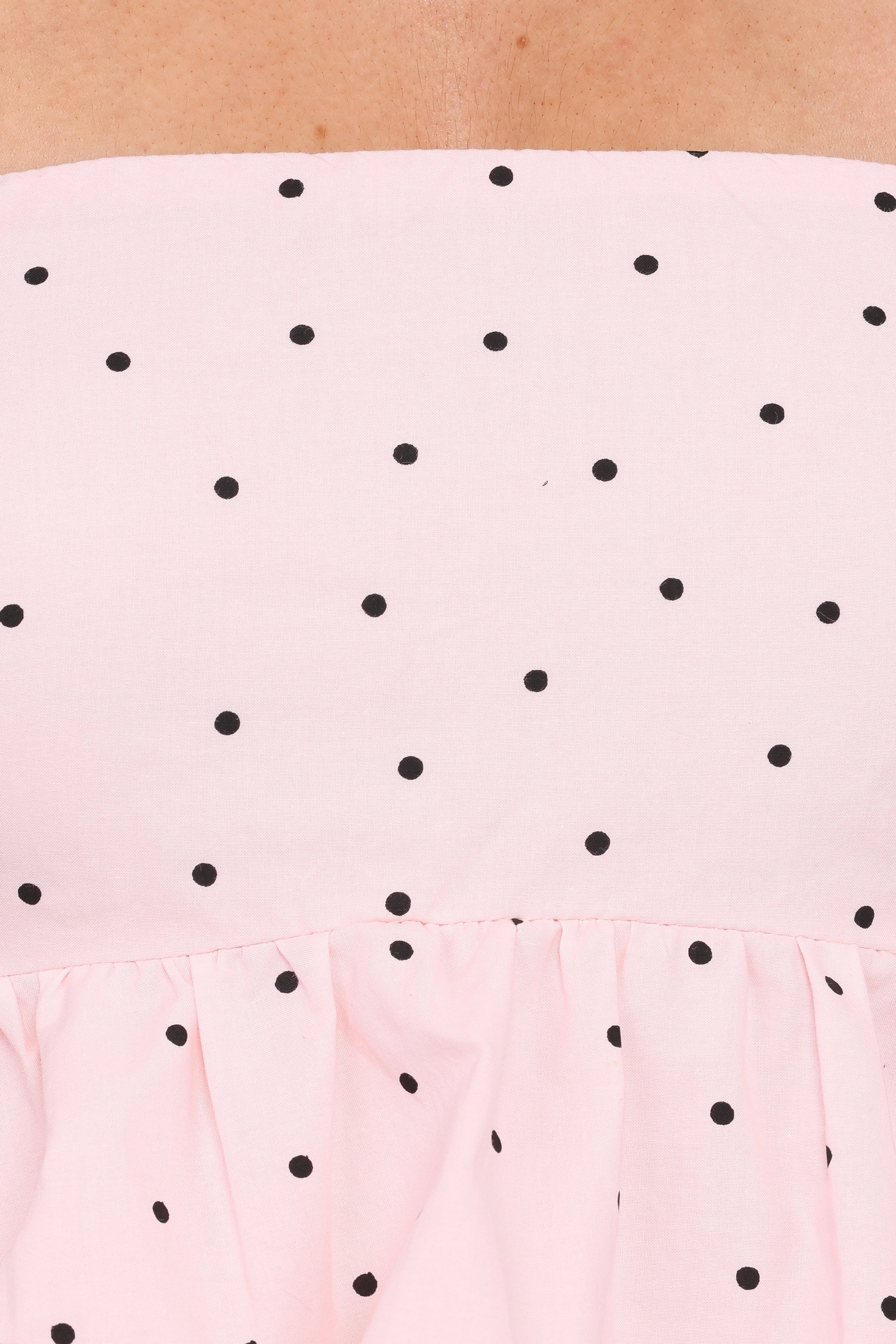 Yvanna Bubble Hem Top Pink Dot