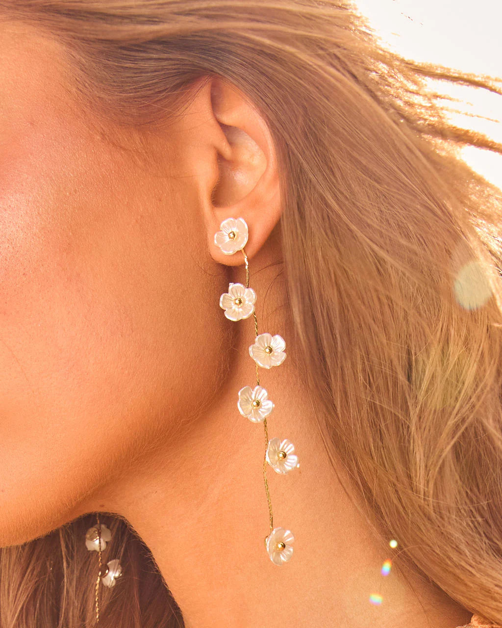 Poised Bloom Floral Drop Earrings