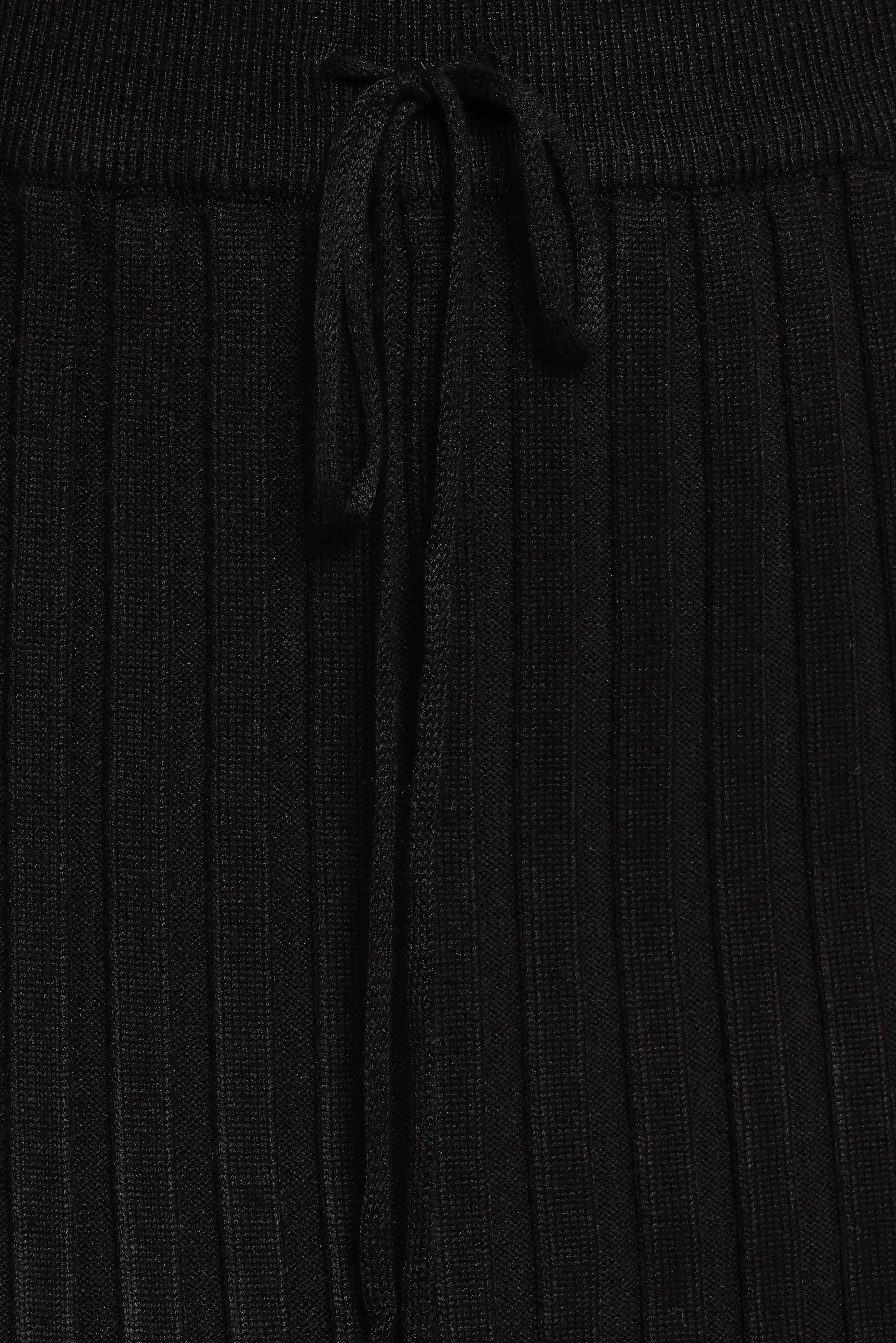 Richelle Ribbed Knit Skirt Set Black