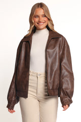 Zoe Bomber Jacket Brown