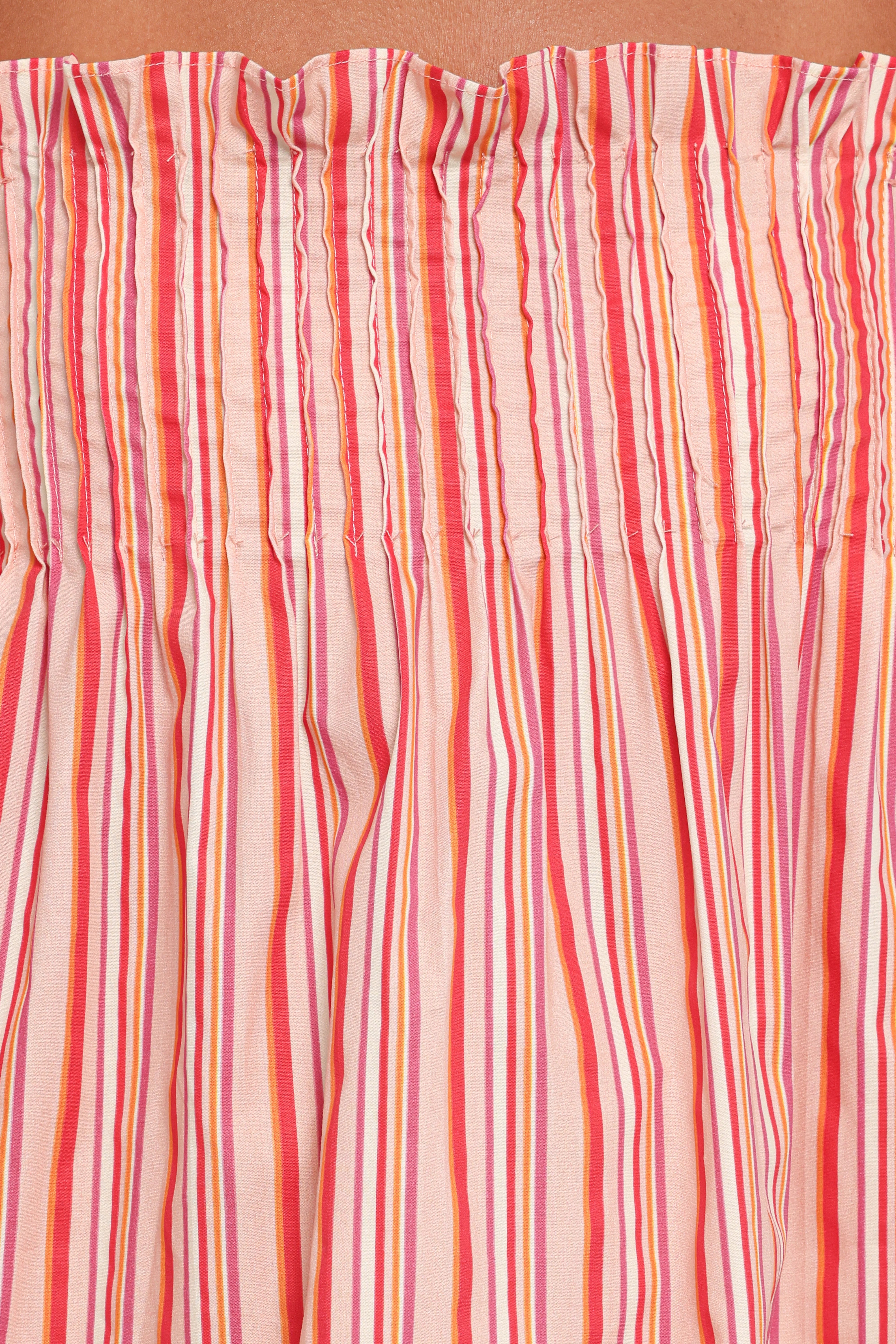 Carson Pleated Top Peach Stripe