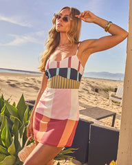 Playful Drift Striped Color Block Mini Dress