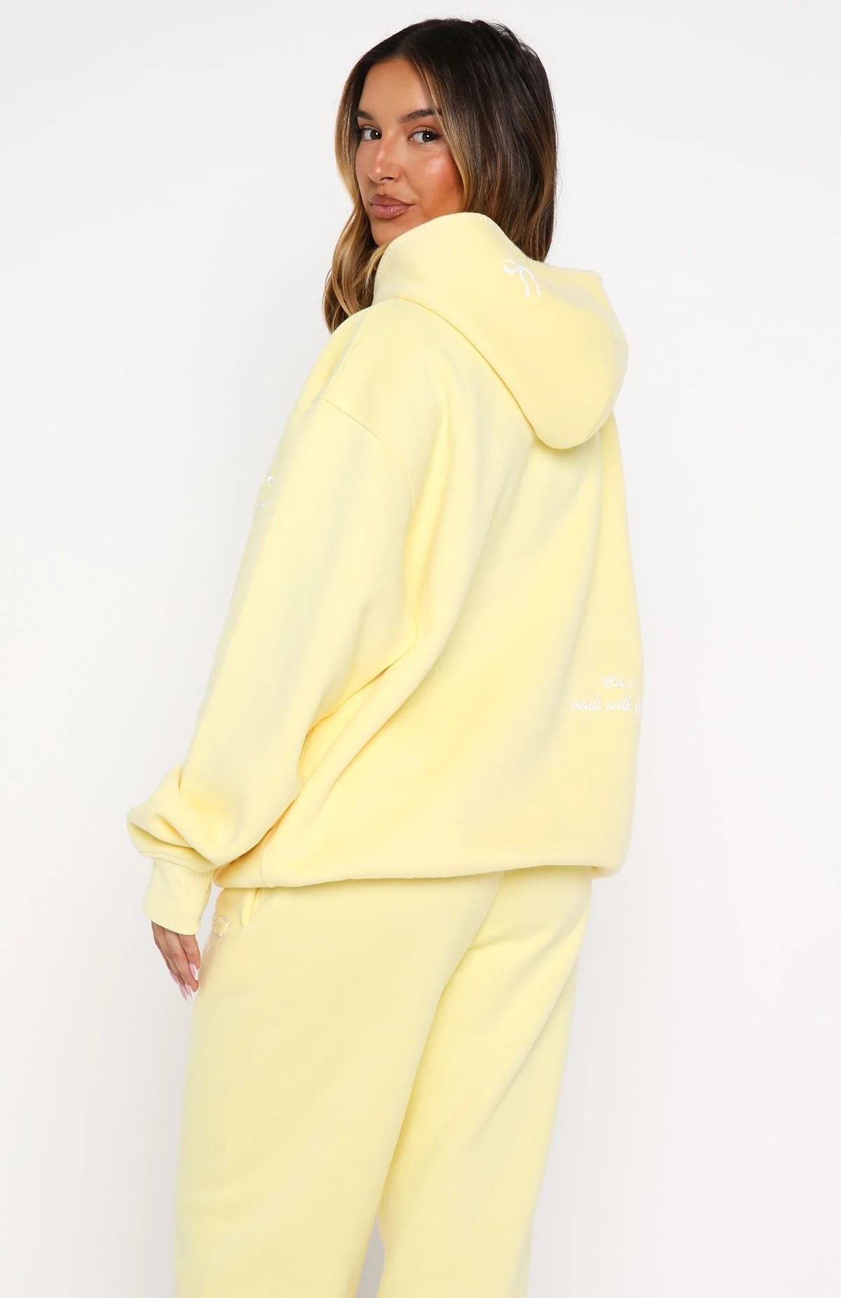 Vol 1 Front Graphic Oversized Hoodie Lemon