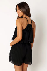 Magnolia Pleat Romper Black