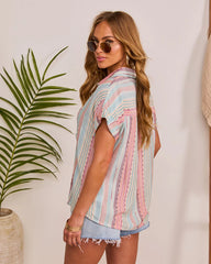 Palmelle Striped Button Down Top