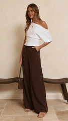 Maeva Tailored Pants Brown