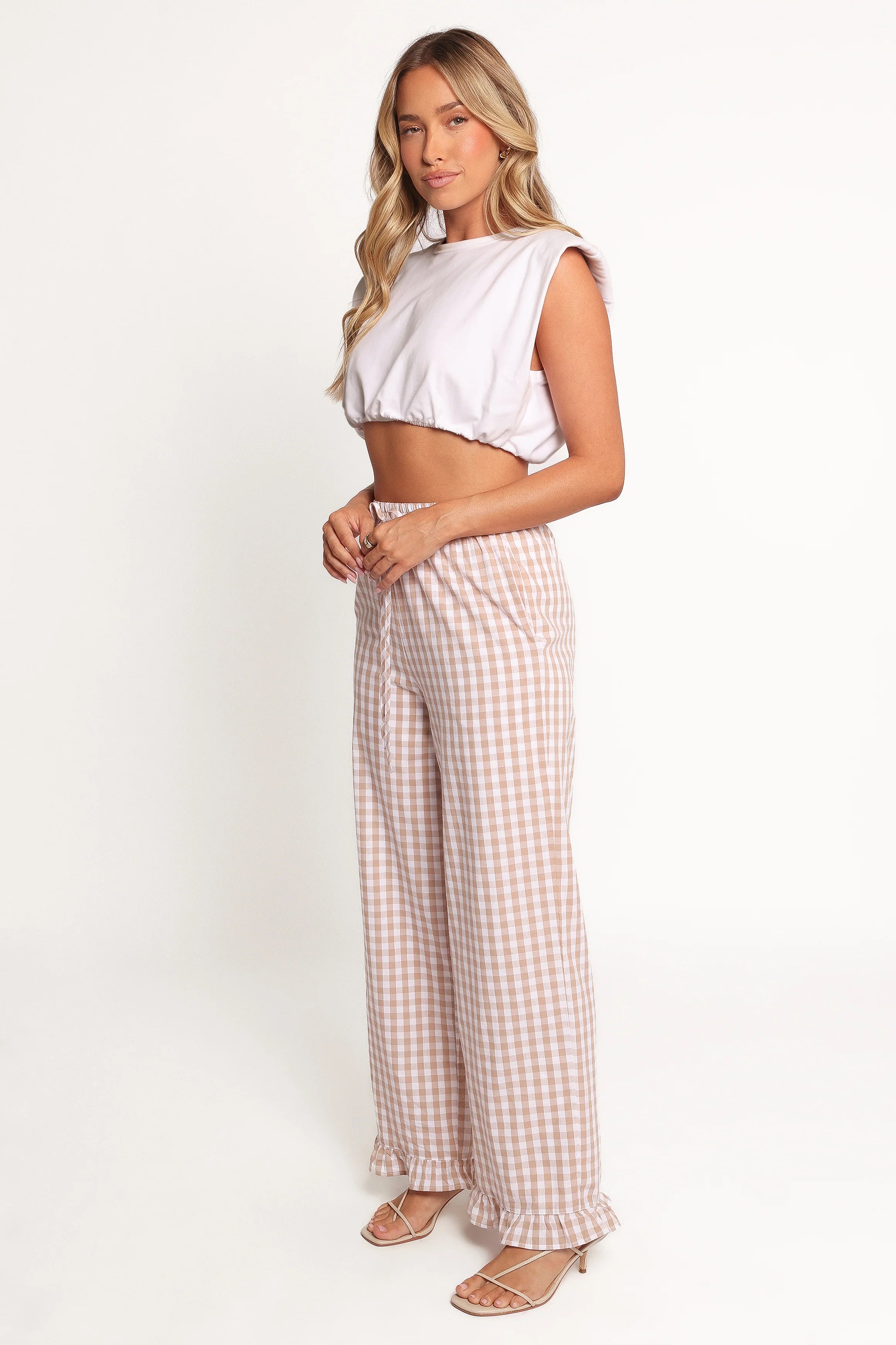Marina Pant Beige Gingham