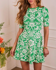 Soft Petals Floral Paisley Knit Mini Dress