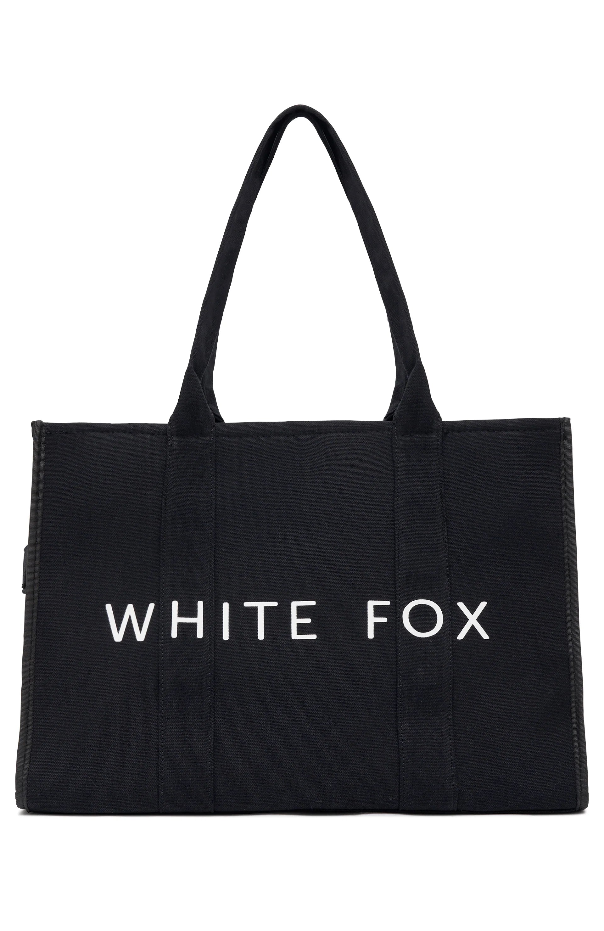 White Fox Tote Bag Black
