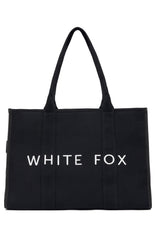White Fox Tote Bag Black