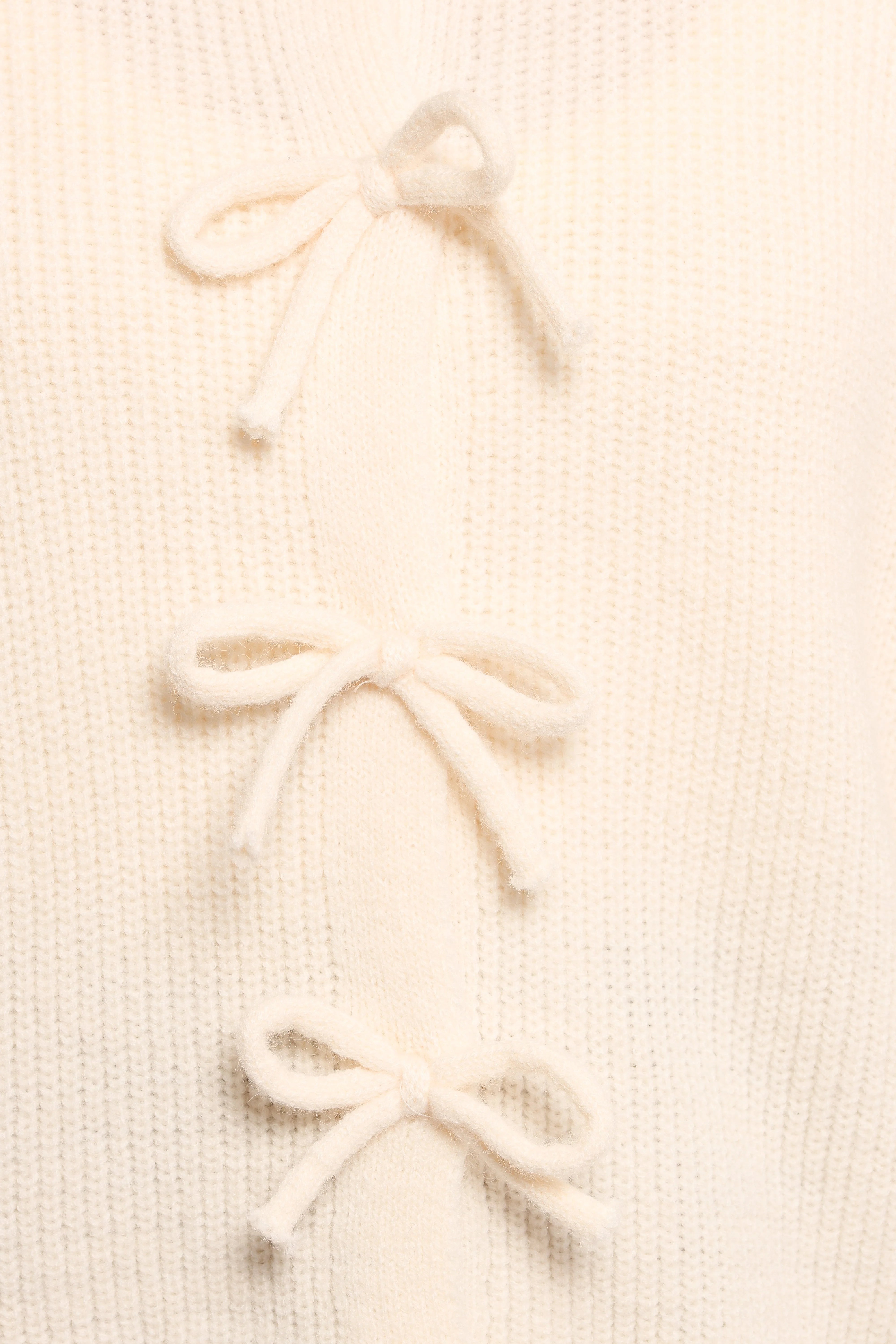 Wilde Bow Front Cardigan Off White