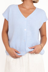 Mariana Knit Vest Pale Blue