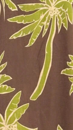 Ravenna Button Up Shirt and Shorts Set Brown Green Palm