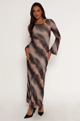 Pandora Long Sleeve Maxi Dress Ombre Stripe