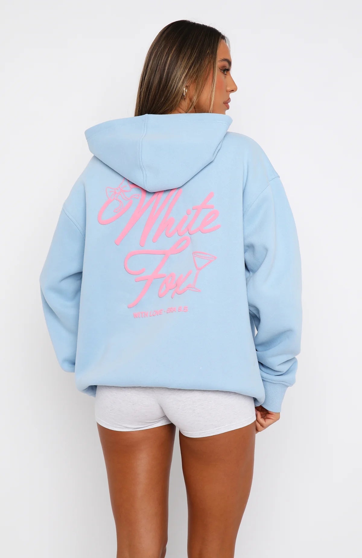 With Love Kisses Oversized Hoodie Baby Blue