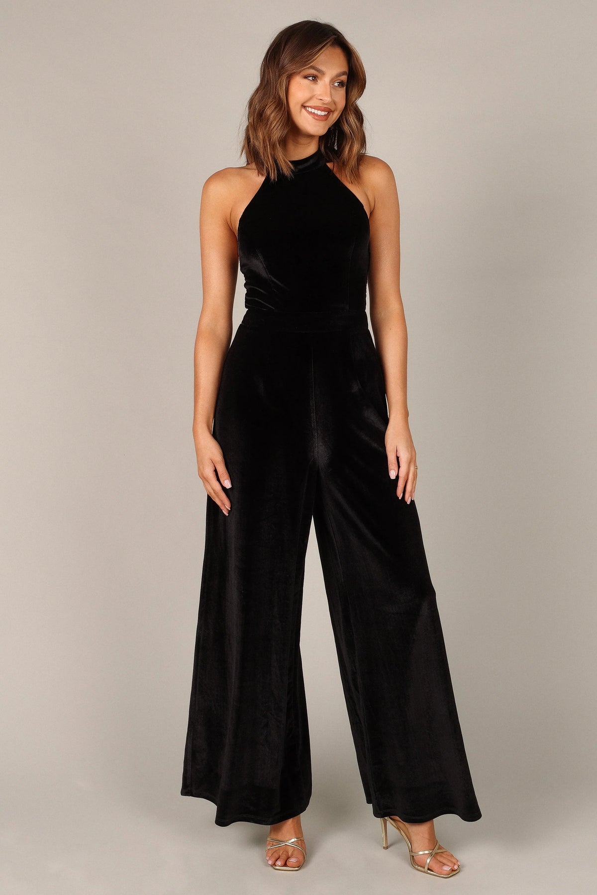 Aria Velvet Jumpsuit Black