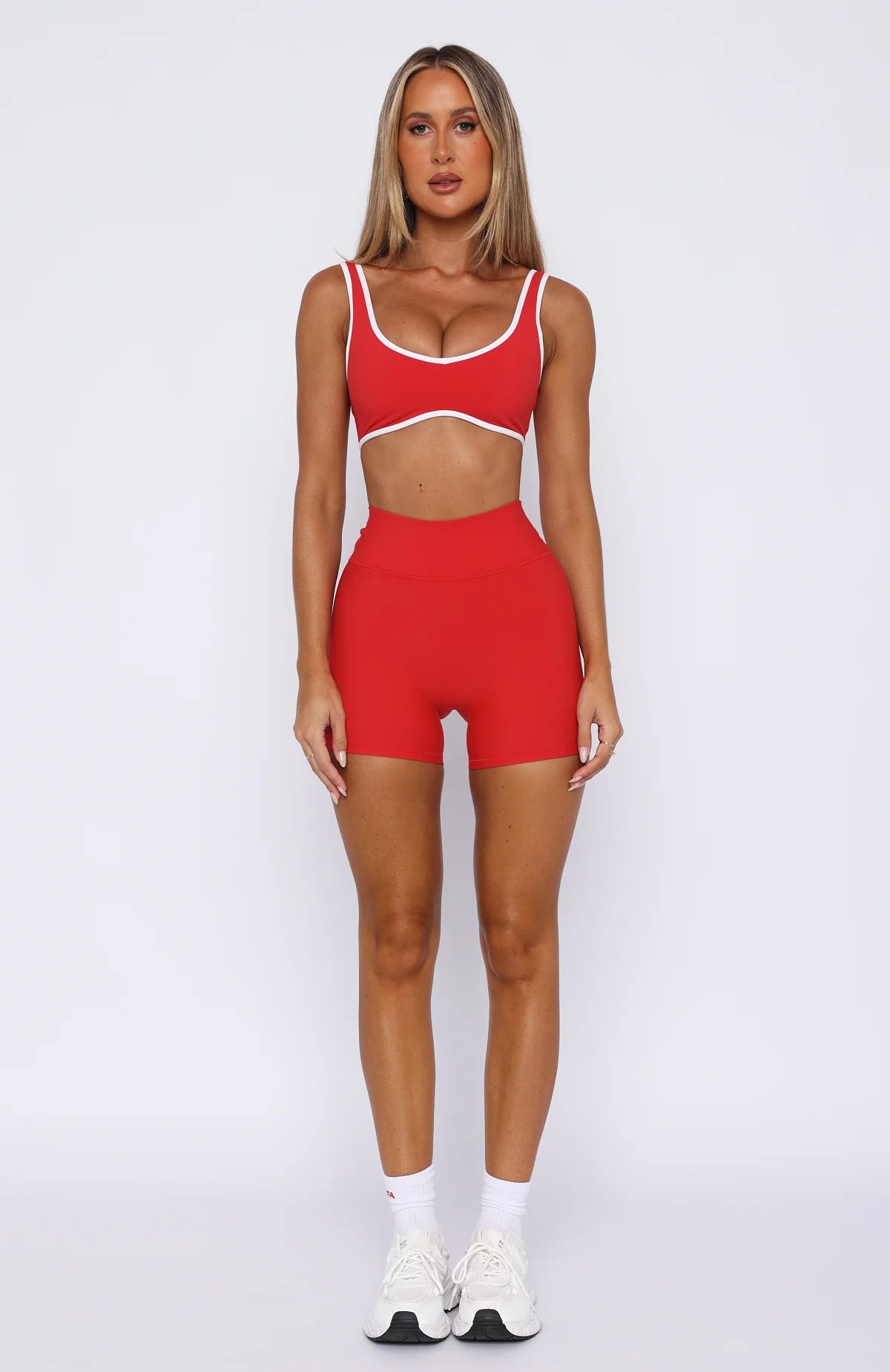 Keep Up High Waisted Shorts 4 Red