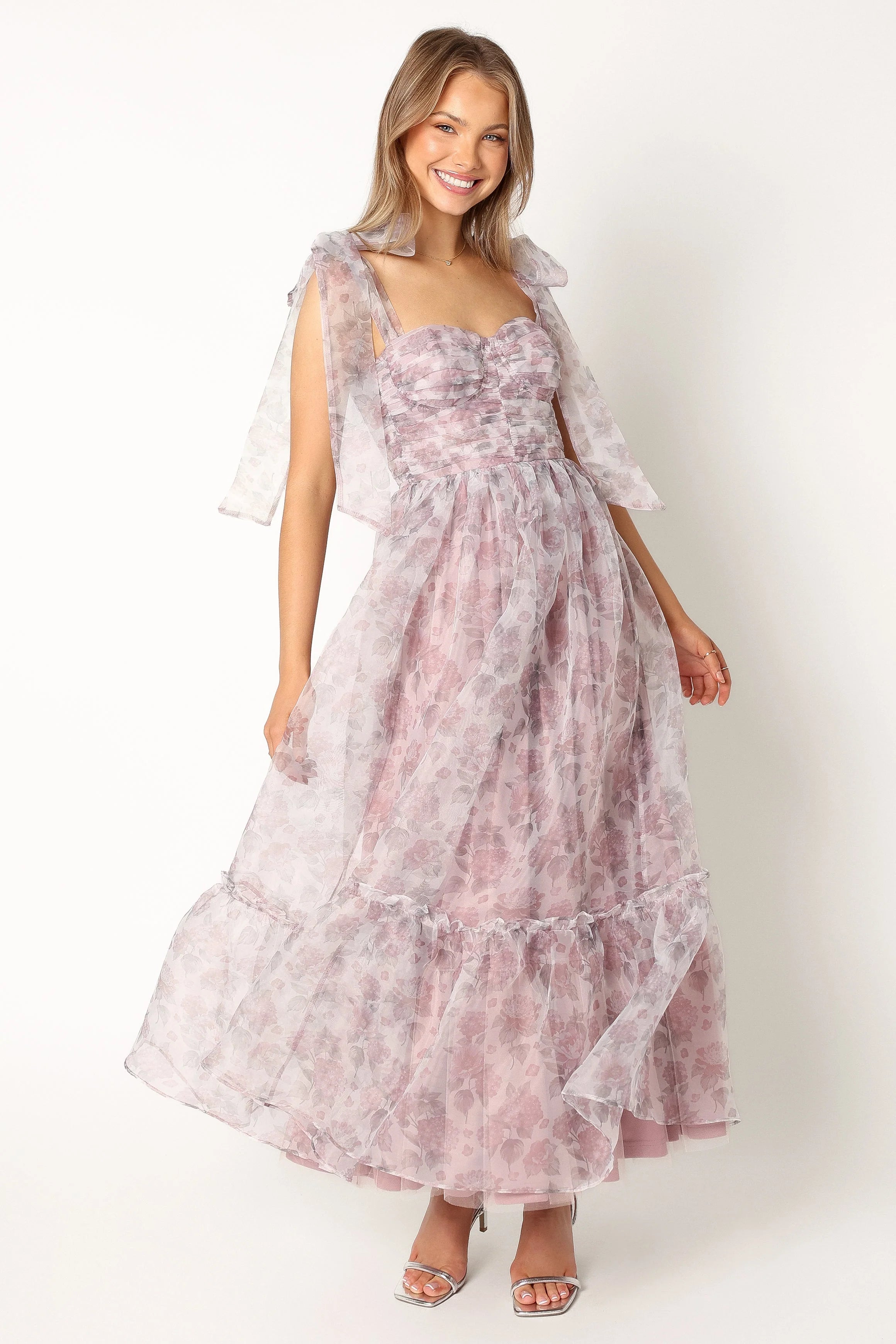 Floret Midi Dress Dark Purple