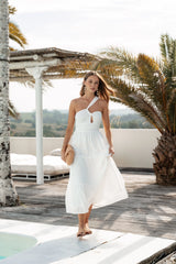 Vinny One Shoulder Maxi Dress White