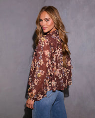Evienne Printed Neck Tie Top