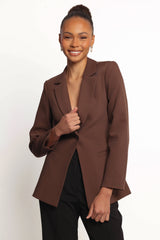 Eliana Waist Tie Blazer Espresso