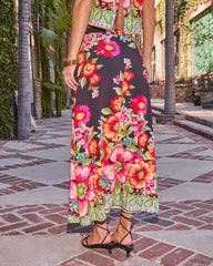 Petal Coast Floral Print Maxi Skirt