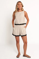 Katy Short Set Cream Black