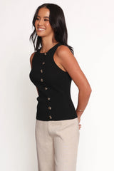 Lysa Knit Vest Top Black