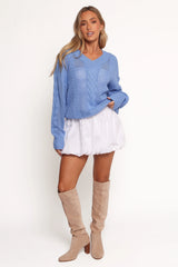 Janie Knit Sweater Blue