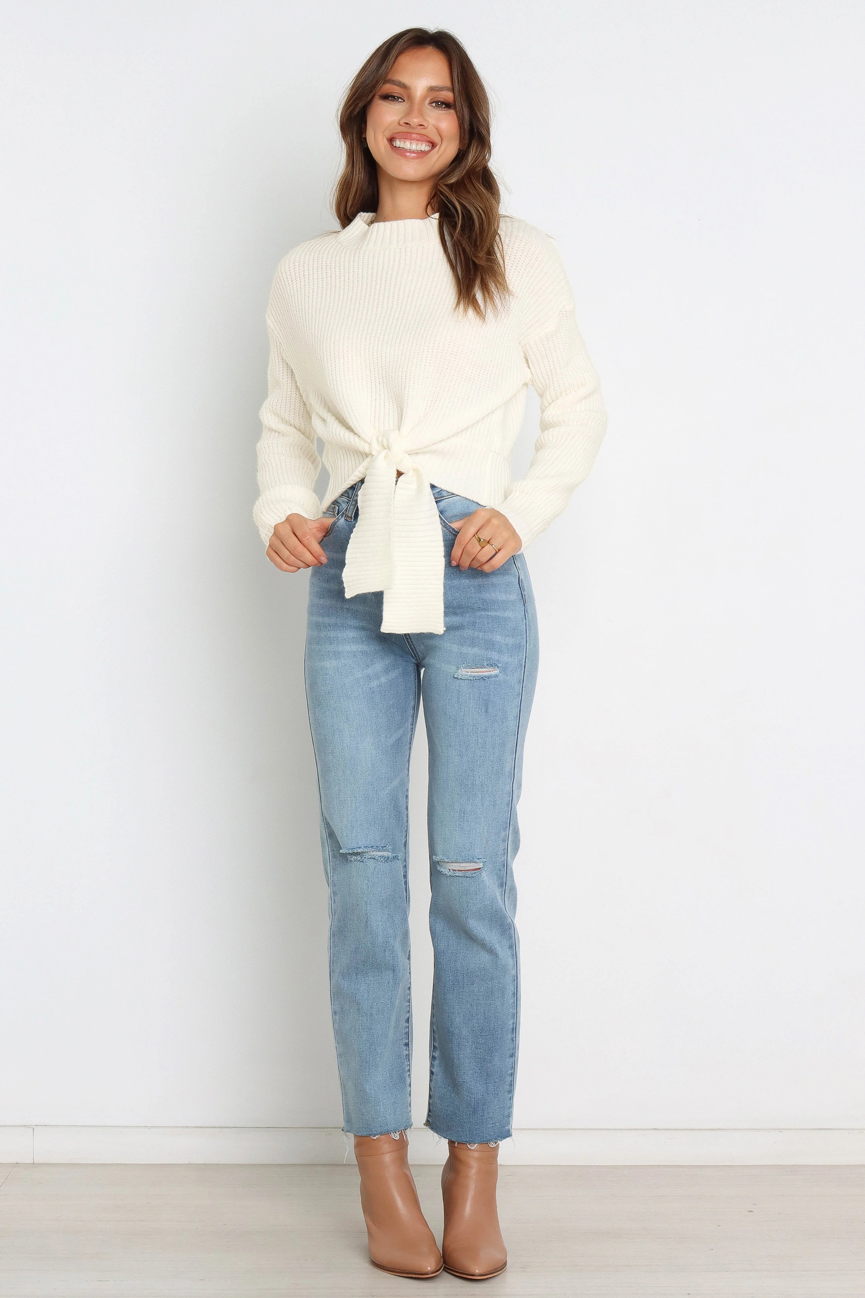 Captivate Knit Sweater Cream