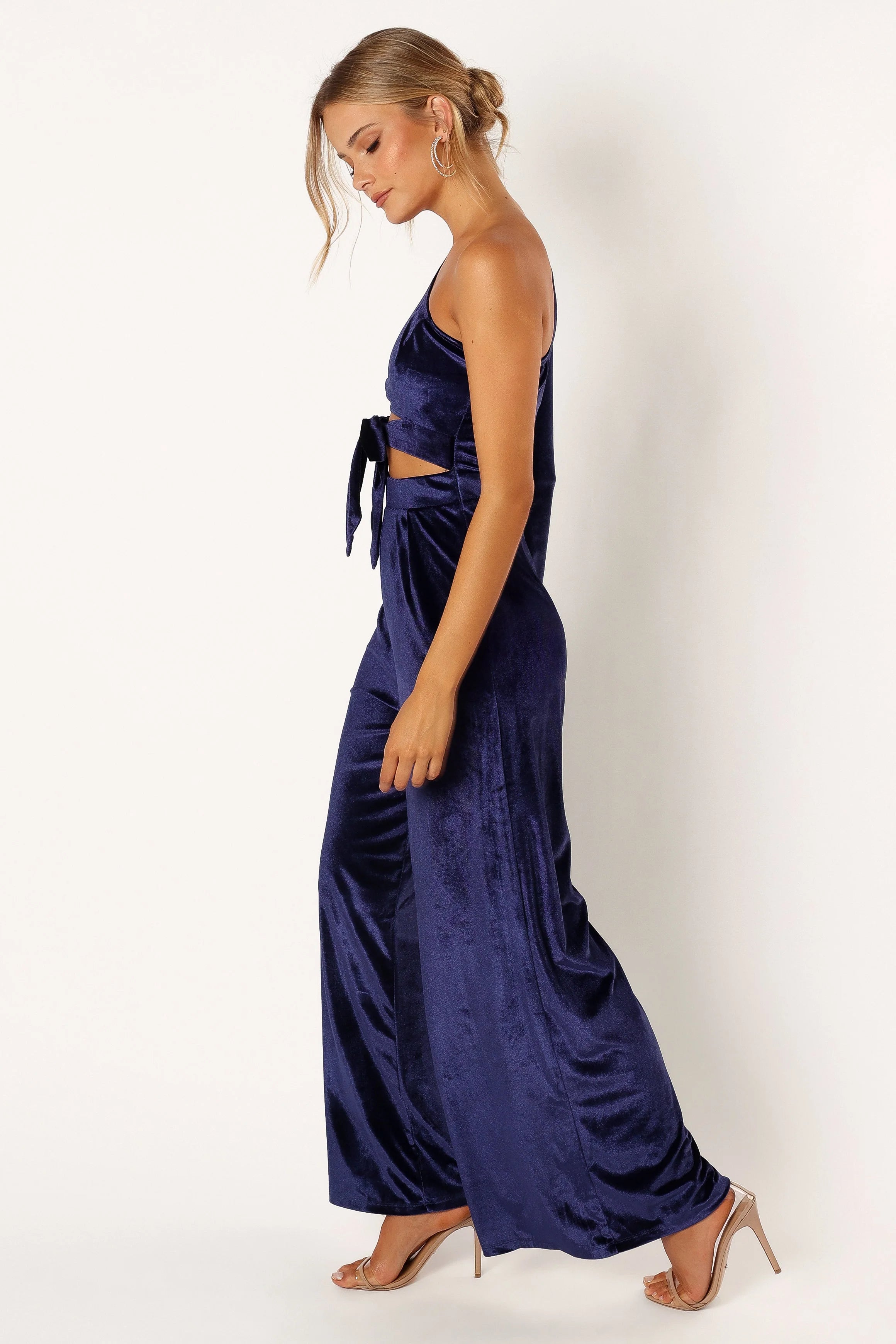 Avery Velvet Jumpsuit Sapphire